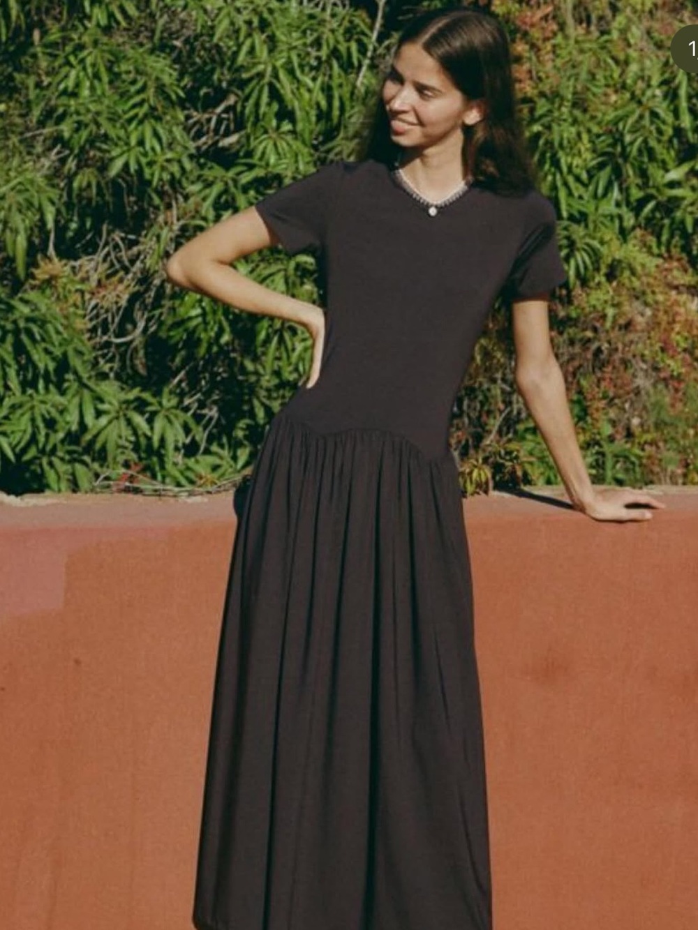 Ciao Lucia Black Short-Sleeve T Shirt Maxi Dress